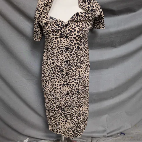 NEW LOOK LEOPARD PRINT DRESS, UK 8 (EU 36) US 4