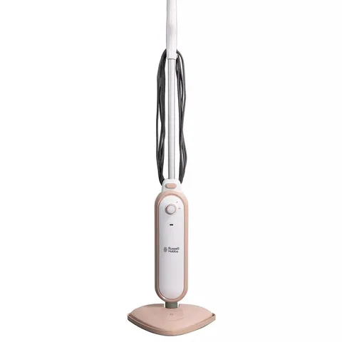 BOXED RUSSELL HOBBS STEAM & CLEAN STEAM MOP - BLUSH AND WHITE