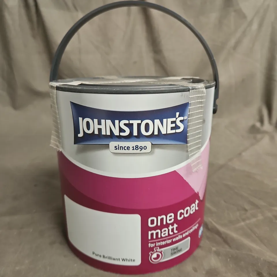 JOHNSTONES ONE COAT MATT PAINT 2.5L- BRILLIANT WHITE