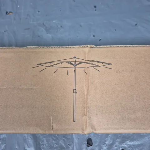 9FT PATIO UMBRELLA WITH LED LIGHT IN BEIGE - COLLECTION ONLY