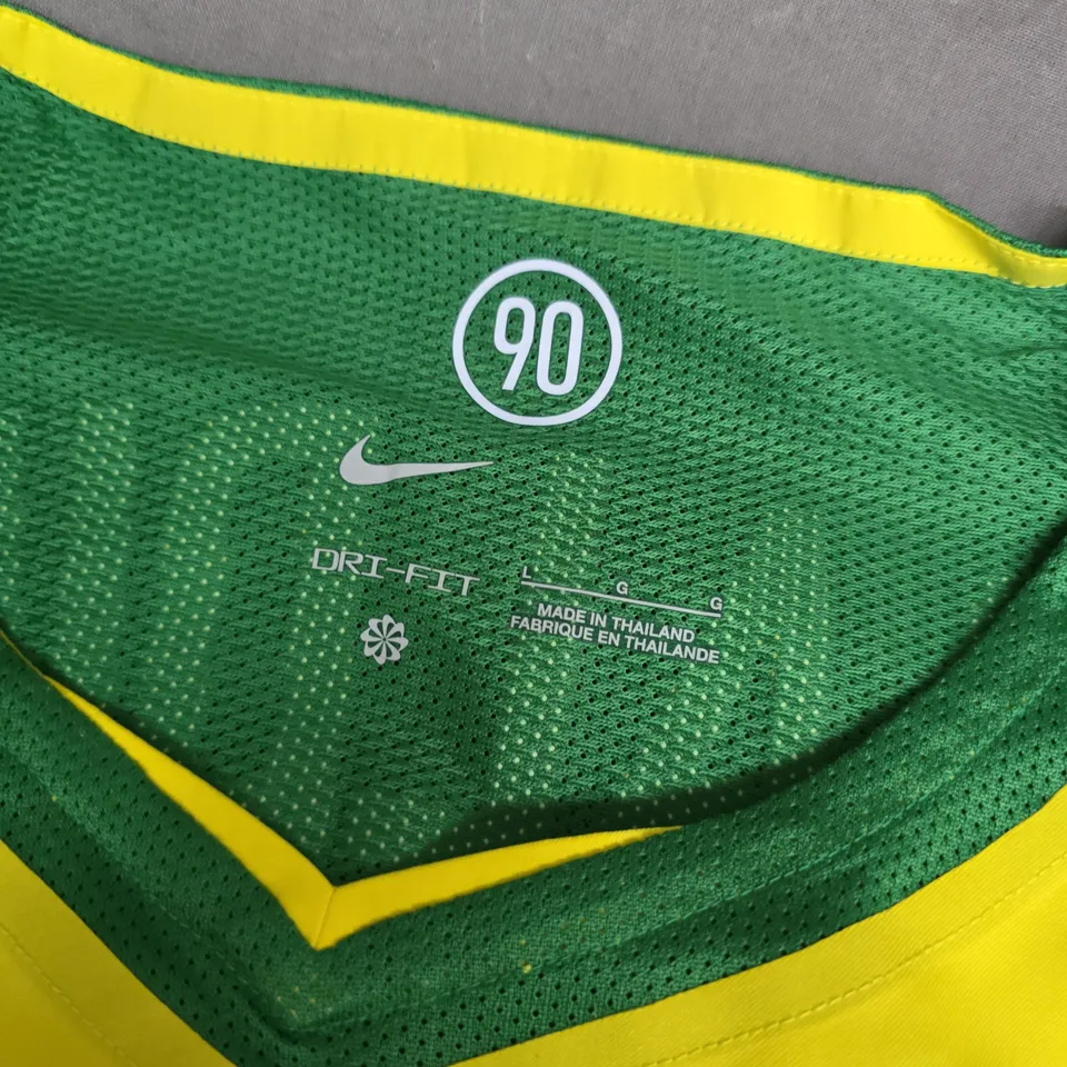 NIKE BRAZIL RONALDINHO 10 FOOTBALL JERSEY – YELLOW/GREEN, DRI-FIT