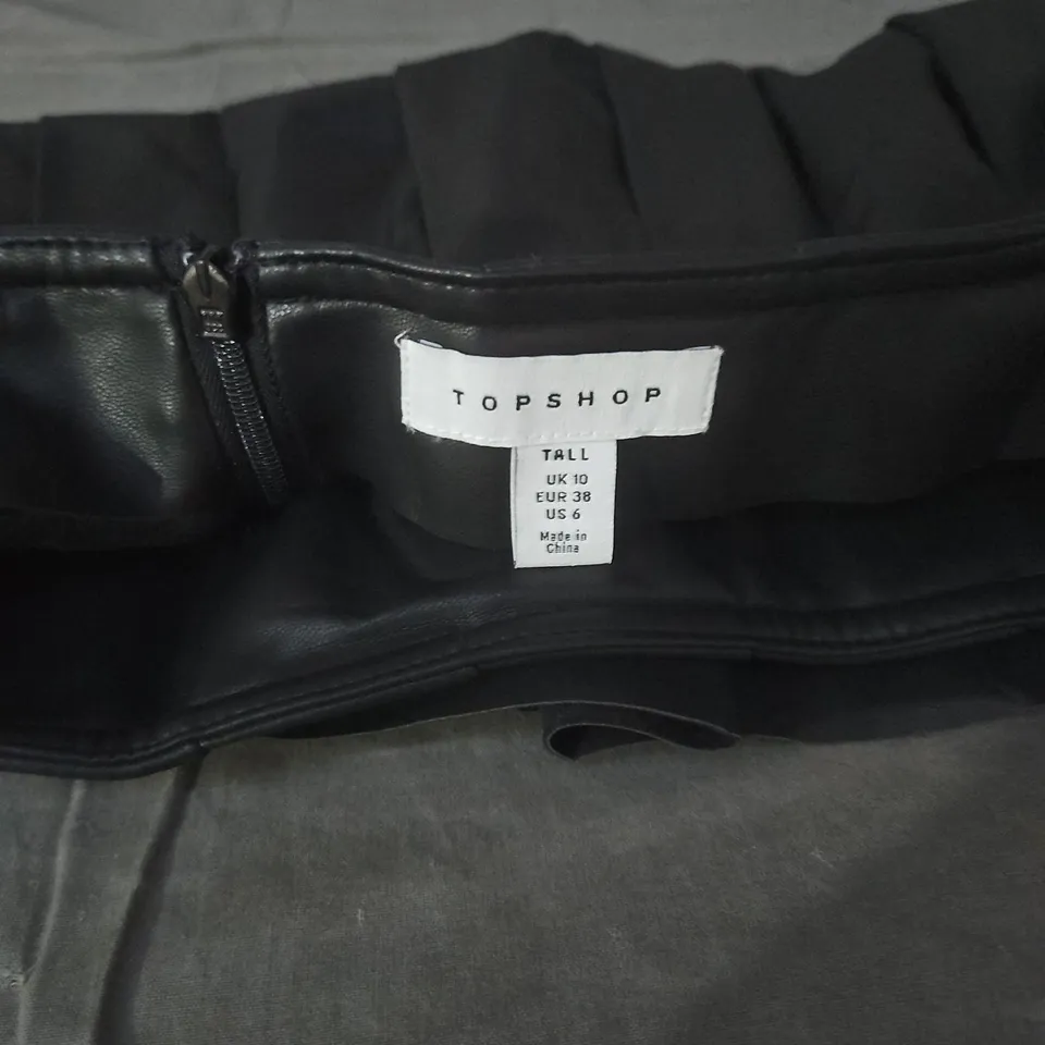 TOPSHOP TALL BLACK PLEATED MIDI SKIRT – UK 10 TALL