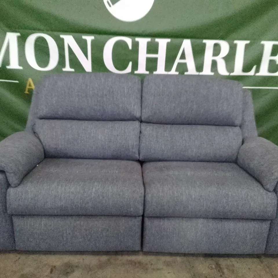 QUALITY DESIGNER G-PLAN HARPER LARGE ELECTRIC RECLINER DBL SOFA - PIERO THUNDERSTORM FABRIC