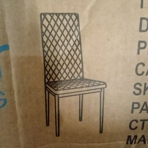 BOXED SET OF EMILY DIAMOND HIGH BACK CHAIRS (1 BOX)