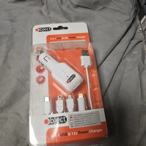 APPROXIMATELY 4 X OBJECT 4 IN 1 USB & 12V POWER CHARGER – CAR CHARGER