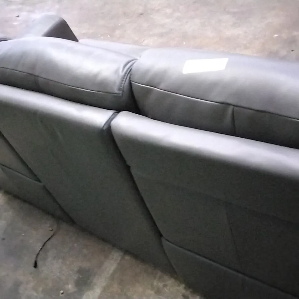 QUALITY ITALIAN DESIGNER ADRIANO POWER RECLINER LARGE SOFA IN CLAY GREY LEATHER 