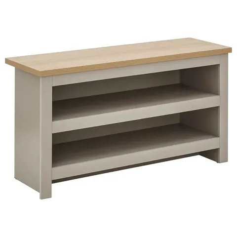 BOXED BYSON 8 PAIR SHOE STORAGE BENCH GREY