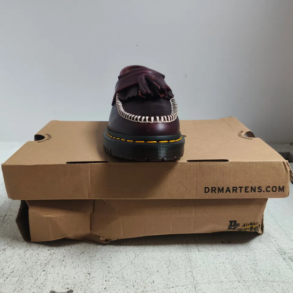 BOXED PAIR OF DR MARTENS ADRIAN BEN LOAFERS IN CHERRY RED SIZE UK 5