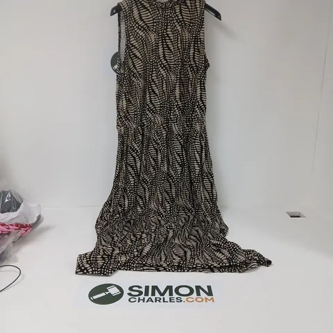 LASCANA PURE SELECTION WOMEN'S ANIMAL PRINT MAXI DRESS β BLACK & BEIGE - SIZE 18