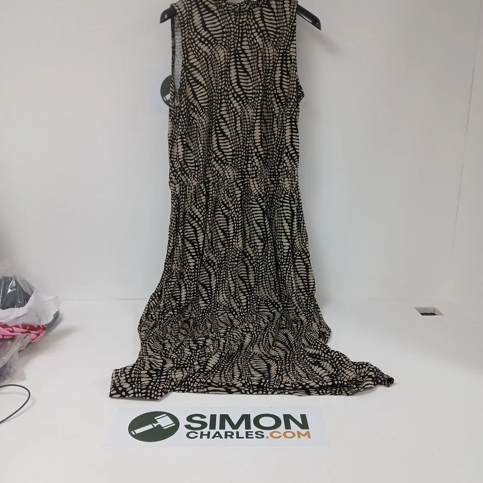 LASCANA PURE SELECTION WOMEN'S ANIMAL PRINT MAXI DRESS – BLACK & BEIGE - SIZE 18