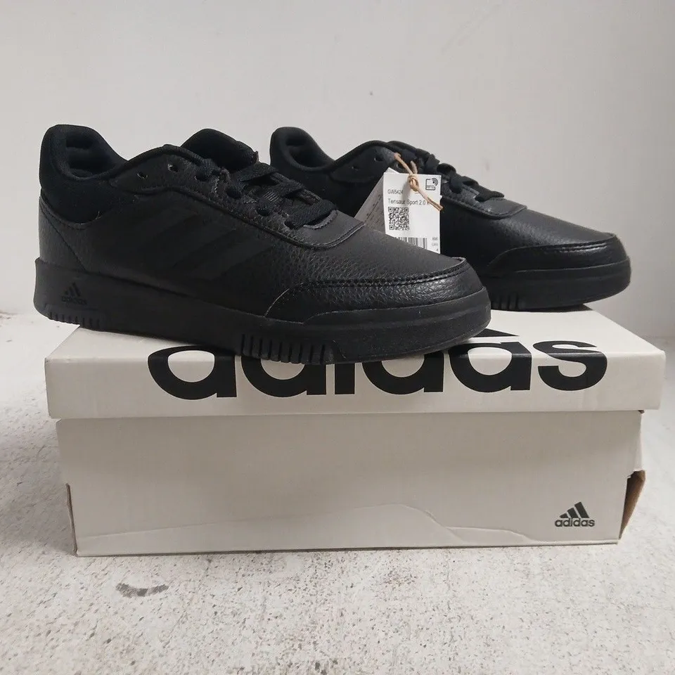 BOXED PAIR OF ADIDAS TENSAUR SPORT 2.0 TRAINERS IN BLACK SIZE UK 4