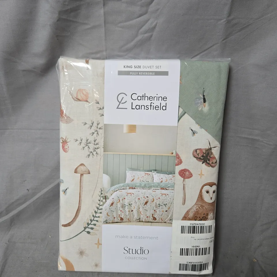 CATHERINE LANSFIELD ENCHANTED TWILIGHT DUVET COVER SET - NATURAL - SIZE KING SIZE