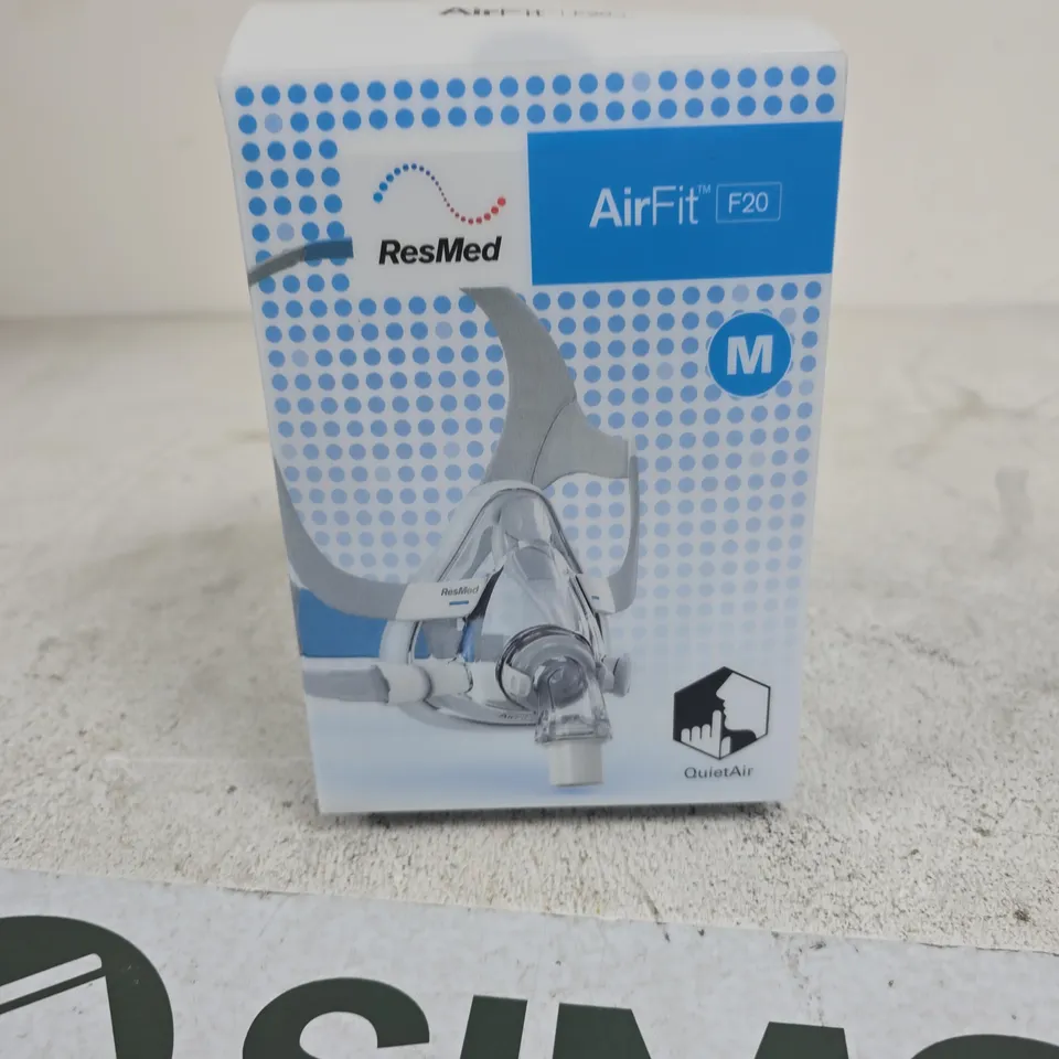 RESMED AIRFIT F20 FULL FACE CPAP MASK – MEDIUM, BOXED