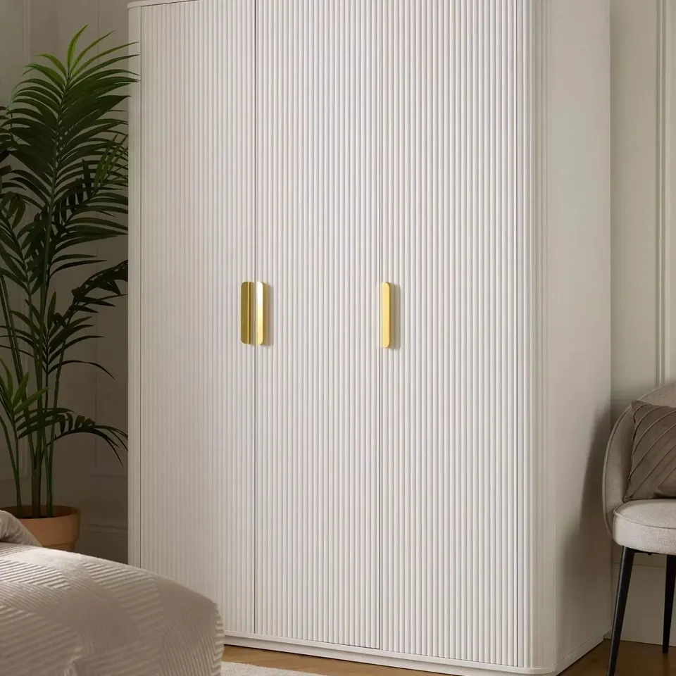BOXED CARINA 3 DOOR PLINTH WARDROBE - WHITE (4 BOXES)