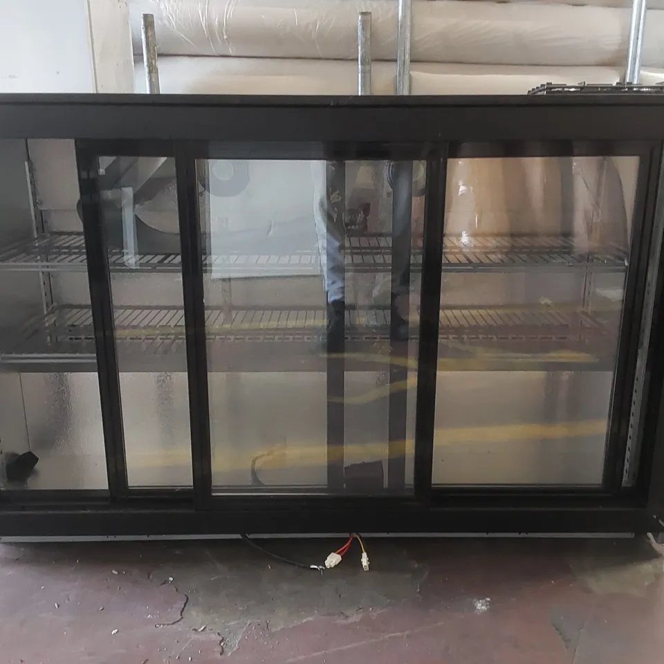 SIA SBB290BL3 BLACK 290L COMMERCIAL BACK BAR FRIDGE WITH SLIDING DOORS