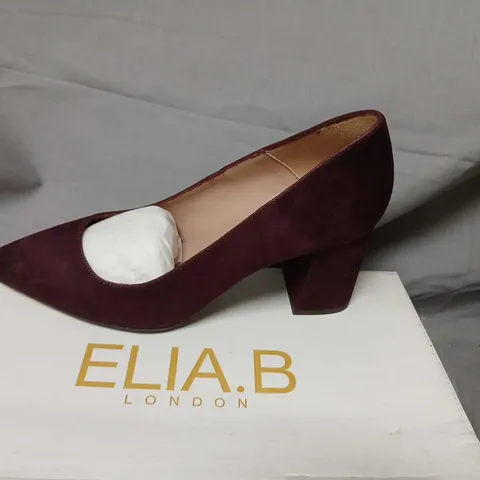 ELIA.B LONDON DIVINE BURGUNDY SUEDE PUMPS – EU 37 