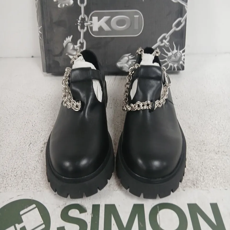 KOI COSMERE MEN'S CHAIN MARY JANES - BLACK, UK 10 