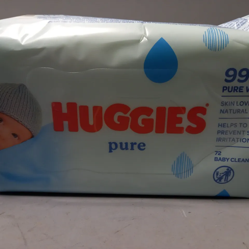 BOX SET OF 10 HUGGIES PURE BABY CLEANSING WIPES 