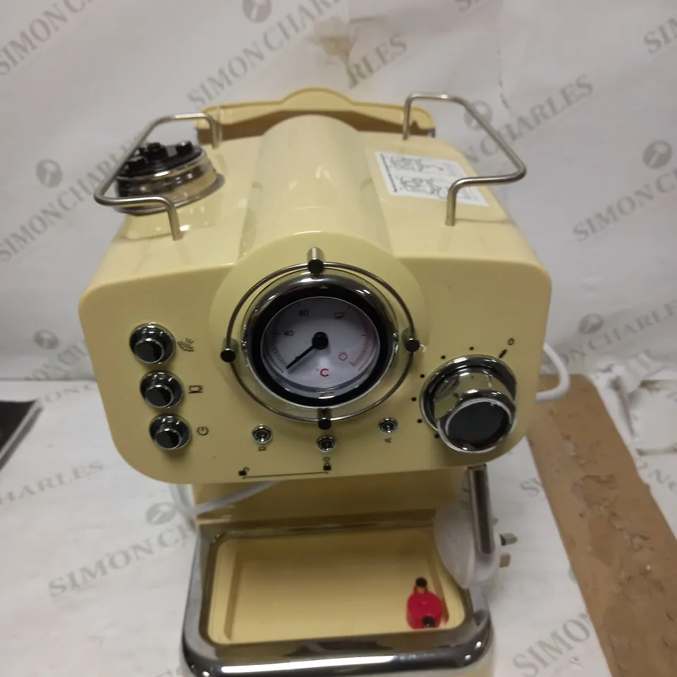 SWAN RETRO PUMP ESPRESSO COFFEE MACHINE - CREAM