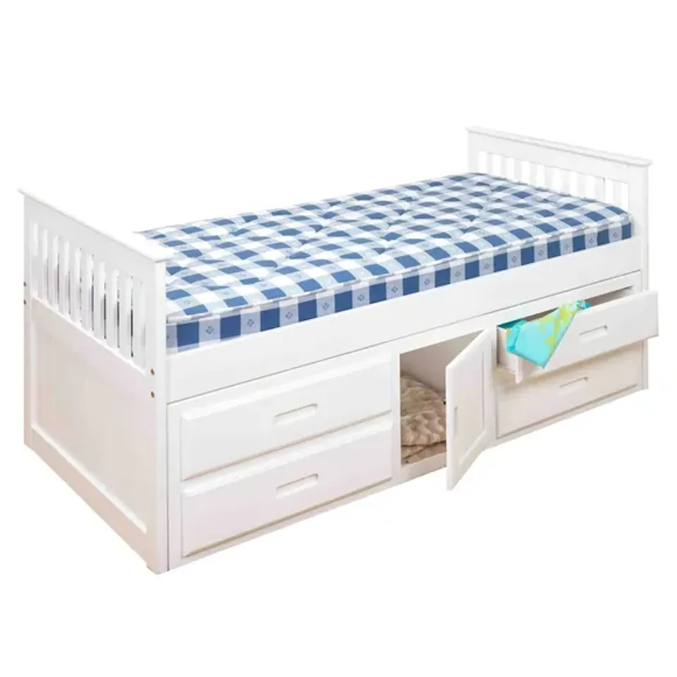 B9XED CAPTAINS STORAGE BED IN WHITE 