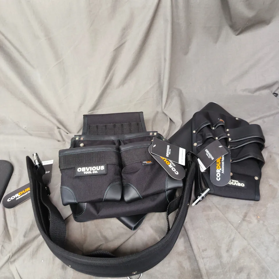 OBVIOUS TOOL CO. CORDURA TOOL BELT WITH POUCHES – BLACK