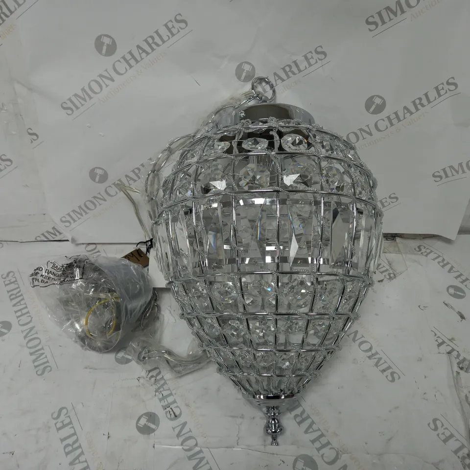 HOME CIMIC DEAN 1LIGHT CRYSTAL PENDANT, CHROME