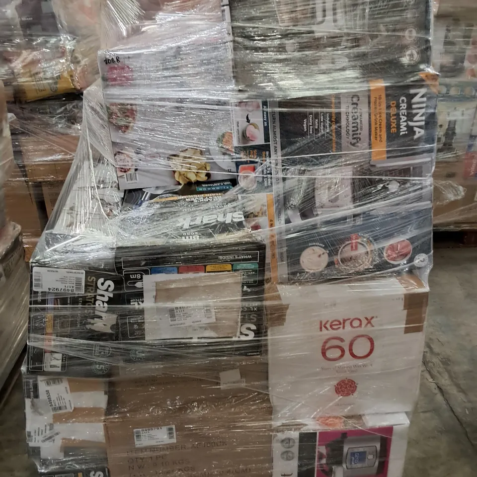 PALLET OF APPROXIMATELY 40 UNPROCESSED RAW RETURN HOUSEHOLD AND ELECTRICAL GOODS TO INCLUDE;