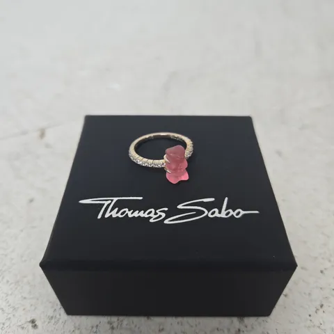 THOMAS SABO RING WITH PINK BEAR CHARM AND PAVΓ-CRYSTAL BAND