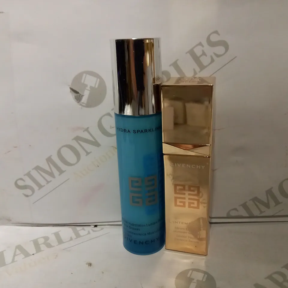 LOT OF APPROXIMATELY 10 GIVENCHY PRODUCTS TO INCLUDE 6 HYDRA SPARKLING MOISTURISING FLUID, 4 GLOBAL YOUTH ESSENCE SERUM