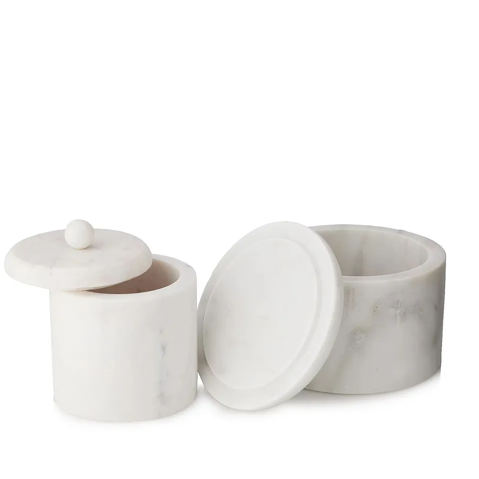 K BY KELLY HOPPEN SET OF 2 MARBLE TRINKET BOXES