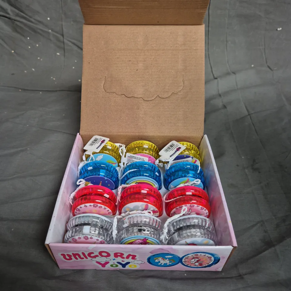 BOX OF APPROX 60 UNICORN YOYO'S