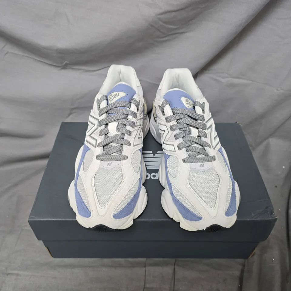 BOXED PAIR OF NEW BALANCE 9060 TRAINERS IN WHITE - UK 5.5