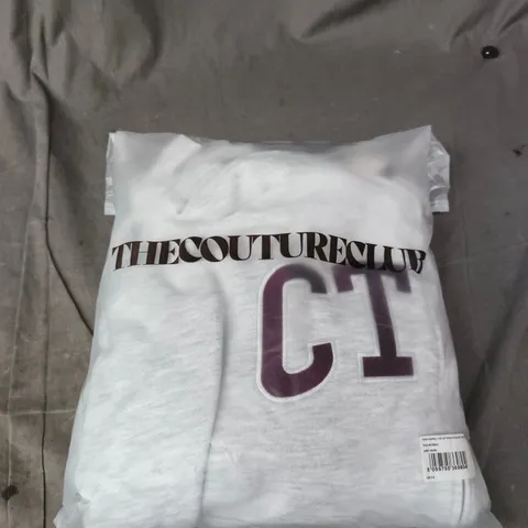BAGGED THE COUTURE CLUB EMBROIDERED ZIP-THROUGH HOODIE – SIZE 14