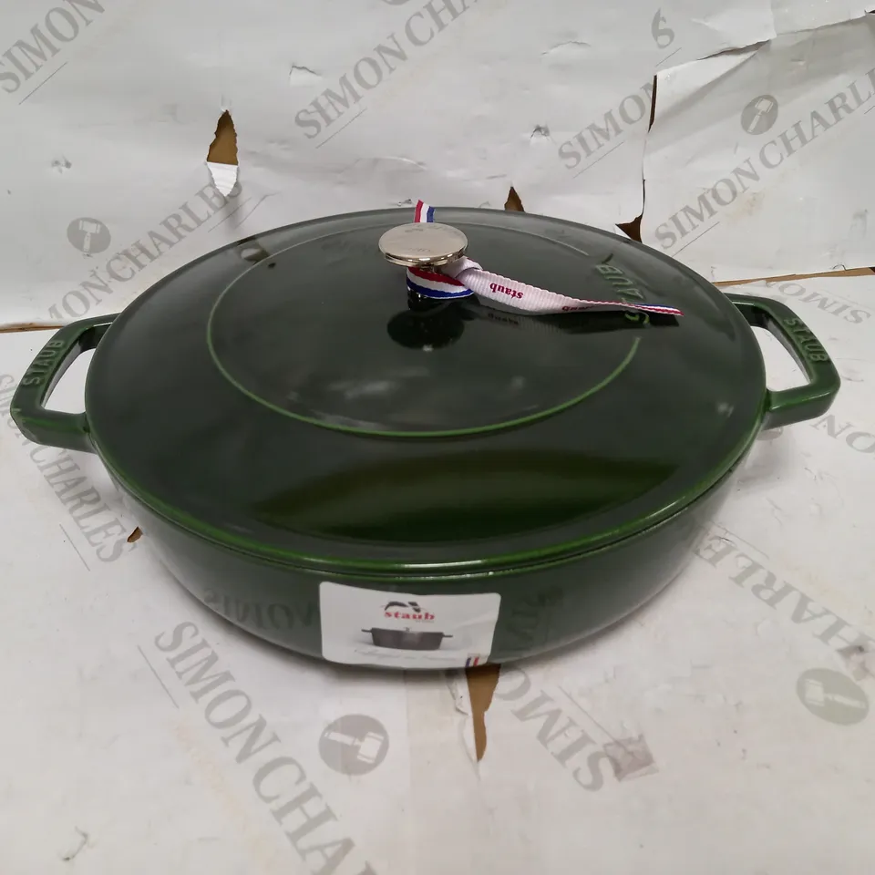 STAUB 40511-478-0 CAST IRON CHISTERA 28 CM BASIL GREEN