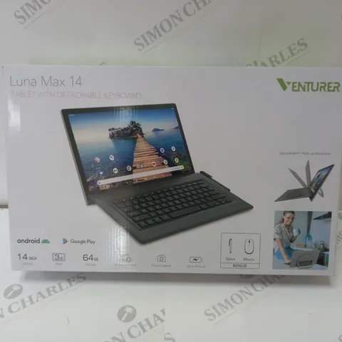 BRAND NEW BOXED VENTURER LUNA MAX 14 64GB 14" HD TABLET KEYBOARD ANDROID 10 BLUETOOTH 3GB RAM