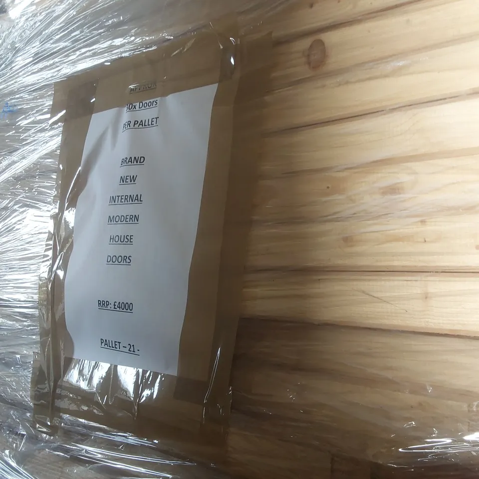 PALLET CONTAINING A VERY LARGE QUANTITY OF ASSORTED DOORS