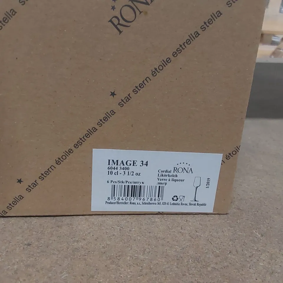 BOX CONTAINING APPROXIMATELY 44x BRAND NEW RONA 100ML GLASSES