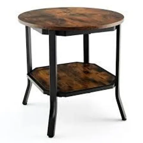 BOXED COSTWAY RUSTIC BROWN END TABLE