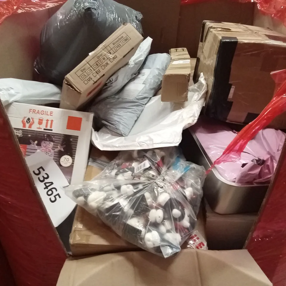 PALLET OF ASSORTED HOUSEHOLD GOODS AND PRODUCTS TO INCLUDE; CHRISTMAS DECORATIONS, BOXED FURNITURE ETC