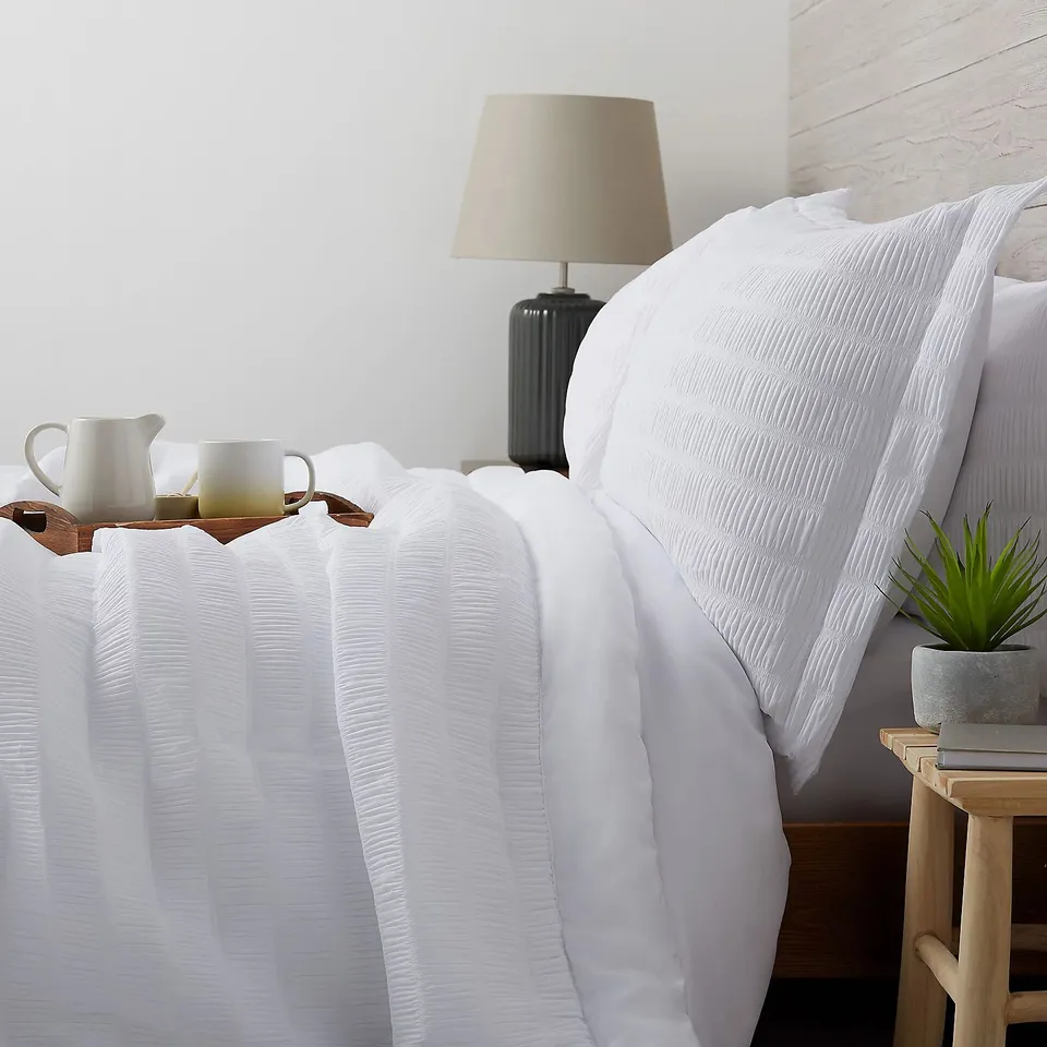 SUPERSOFT BY COZEE HOME TEXTURED STRIPE BEDSPREAD WITH CONTRAST BORDER