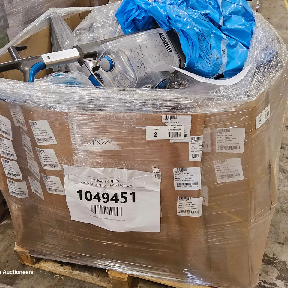 PALLET OF APPROXIMATELY 23 UNPROCESSED RAW RETURN HOUSEHOLD AND ELECTRICAL GOODS TO INCLUDE;