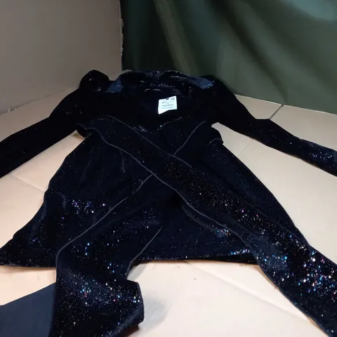 ZARA BLACK/SPARKKLE DETAILED PLUNGE STATEMENT MINI - MEDIUM