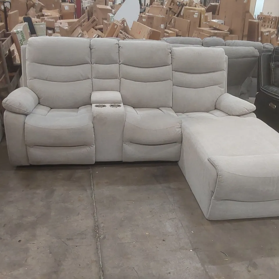 AVON CHAISE MANUAL RECLINER LINEN SOFA GREY