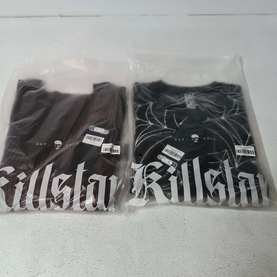 LOT OF APPROXIMATELY 32 BRAND NEW KILLSTAR CLOTHING ITEMS TO INCLUDE DARK ANGEL DOTTIE CARDIGAN AND EMPRESS KNIT TOP - VARIOU SISZES