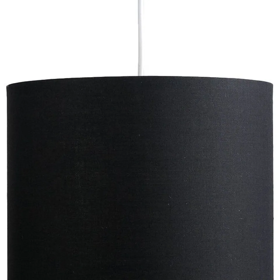 25cm COTTON DRUM PENDANT SHADE COLOUR BLACK