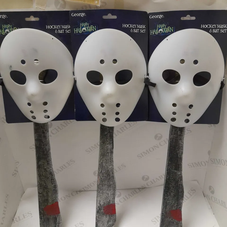 LOT OF 6 HALLOWEEN HOCKEY MASK & BAT SETS 