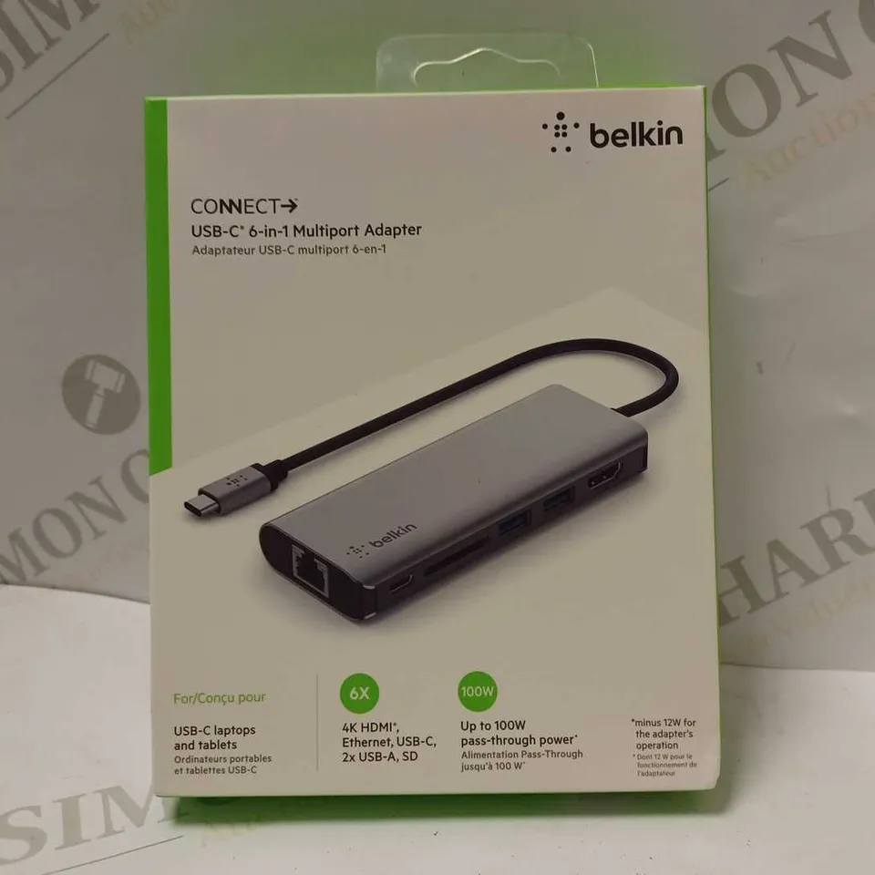 SEALED BELKIN CONNECT USB TYPE-C 6-IN-1 MULTIPORT ADAPTER
