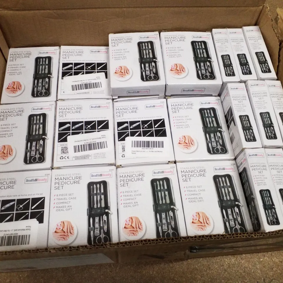 BOX CONTAINING APPROXIMATELY 35 HEALTH & BEAUTY MANICURE PEDICURE SETS