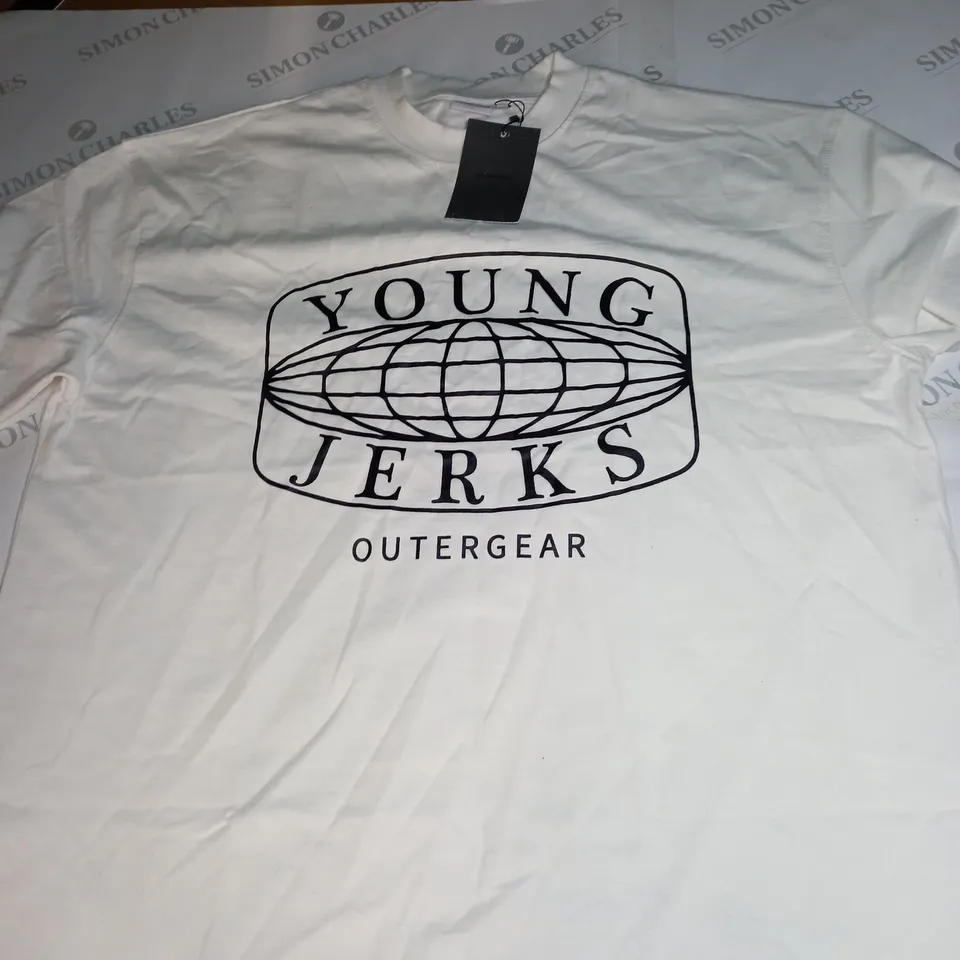 YOUNG JERKS OUTERGEAR GRAPHIC T-SHIRT SIZE S