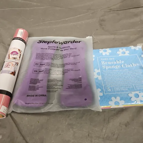 LARGE BOX OF APPROX 10 ASSORTED HOUSEHOLD ITEMS TO INCLUDE SPONGE CLOTHS, TECKWRAP AND ANKLE/WRIST WEIGHTS - COLLECTION ONLY 